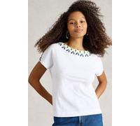 White Stuff Neva Embroidered Reversible Top WHITE MULTI SIZE 18