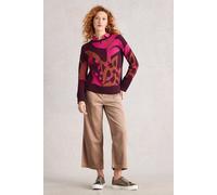 White Stuff Olive Pullover - Long Sleeve, Crew Neck, Regular Fit, Made of Cotton Knit - Plum Multi - Size 14