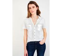 White Stuff Penny Pocket Jersey Shirt Brilliant White size 8 | Button-Down Shirts Outlet | Women | White 8