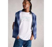 White Stuff Pure Cotton Pedal Graphic T-Shirt White Mix