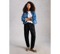 White Stuff Pure Linen Tapered Ankle Grazer Trousers Black