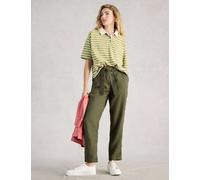 White Stuff Pure Linen Tapered Ankle Grazer Trousers Green