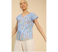 White Stuff Rae Cotton Vest Blue Printed size 10 | Button-Down Shirts Outlet | Women | Blue 10
