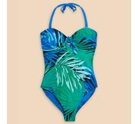 White Stuff Recycled Belle Bandeau Swimsuit - Green