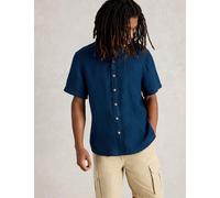 White Stuff Regular Fit Pure Linen Short Sleeve Shirt Navy