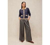 White Stuff Roman Wool Blend Wide Leg Trousers Grey Mix
