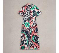 White Stuff Rua Jersey Shirt Dress Black Multi Size 10