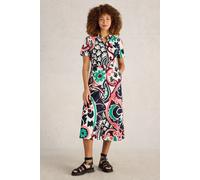White Stuff Rua Jersey Shirt Dress Black Multi size 6 REGULAR | Midi Dresses Outlet | Women | Black 6 REGULAR