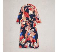 White Stuff Rua Jersey Shirt Dress Red Multi Size 12