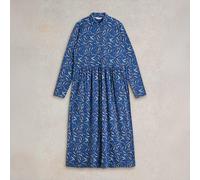 White Stuff Rylee Jersey Shirt Dress Blue Print