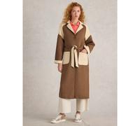 White Stuff Sabine Wool Blend Coat NATURAL MULTI SIZE 14
