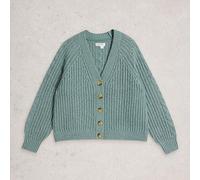 White Stuff Sally Slub Cardigan Dusky Green Size 18