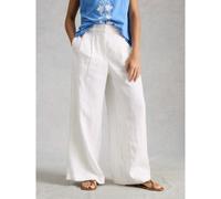 White Stuff Sasha Wide Leg Linen Trousers BRILLIANT WHITE SIZE 14