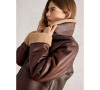 White Stuff Serena Aviator Jacket BROWN MULTI SIZE 10