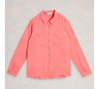 White Stuff Sophie Linen Shirt Mid Coral