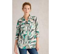 White Stuff Sophie Longline Cotton Shirt Grey Multi size 6 REGULAR | Button-Down Shirts Outlet | Women | Gray 6 REGULAR