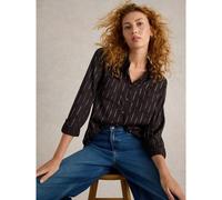 White Stuff Sophie Metallic Shirt BLACK MULTI SIZE 10