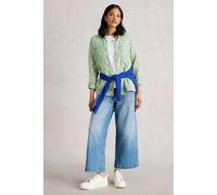 White Stuff Sophie Organic Cotton Shirt Green Multi size 8 | Button-Down Shirts Outlet | Women | Green