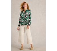 White Stuff Sophie Organic Cotton Shirt Green Print size 8 | Longsleeves Outlet | Women | Green 8