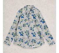 White Stuff Sophie Organic Cotton Shirt Ivory Print