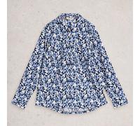 White Stuff Sophie Organic Cotton Shirt Navy Print Size 8