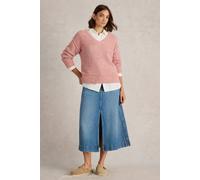 White Stuff Tammy Textured V Neck Light Pink size 14 | Knitted Sweaters Outlet | Women | Pink 14