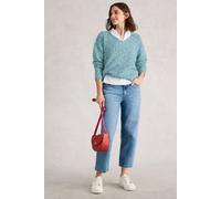 White Stuff Texture V Neck Mid Blue size 16 | Knitted Sweaters Outlet | Women | Blue 16