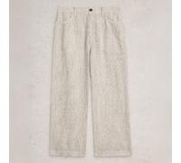 White Stuff Tia Wide Leg Linen Crop Trousers Ivory Multi