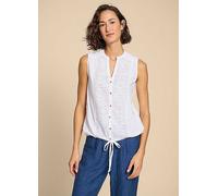 White Stuff Tulip Jersey Sleeveless Shirt White