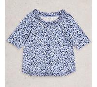 White Stuff Weaver Jersey T-Shirt Blue Print