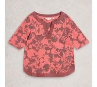 White Stuff Weaver Jersey T-Shirt Pink Print