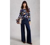 White Stuff Weaver Ls Tee Navy Print size 12 | Longsleeves Outlet | Women | Blue 12