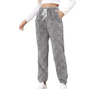White Stuff Womens Clothing Plush Pyjamas Bottoms Women Fuzzy Pajamas Trousers Checked Textured Pjs Pant with Pockets Drawstring Loose Cuffed Trouser Winter Thicken Fleece Warm Pyjama Bottom Pants