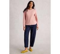 White Stuff Women's Cotton Rich Striped Sparkle Top - 12 - Pink, Pink,Blue