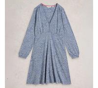 White Stuff Womens Dress Megan Jersey Blue Multi Casual Fit