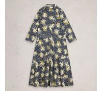White Stuff Womens Dress Rua Jersey Shirt Navy Print Casual Fit
