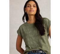 White Stuff Women's Pure Cotton Broderie T-Shirt - 12 - Green, Green