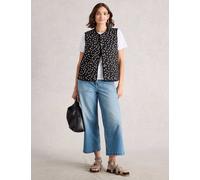 White Stuff Women's Pure Cotton Floral Quilted Reversible Gilet - 12REG - Black Mix, Black Mix