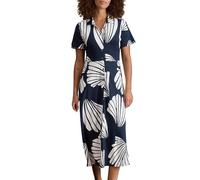 White Stuff Women's RUA Short Sleeve Button Down Jersey Shirt - Navy PR - Size 12R