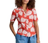 White Stuff Women's Short Sleeve Jersey Shirt - Casual Button Down Shirt - RED PR - Size 10