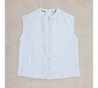 White Stuff Yasmin Double Cloth Vest Light Blue