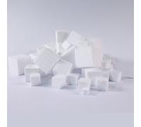 White Styrofoam Polystyrene Cubes for Kids Modelling Pack of 100 3D Shapes in Mixed Sizes by BCreative ®