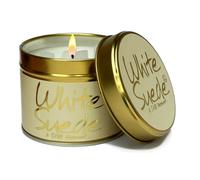 Lily-Flame White Suede Tin Candle
