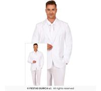 White Suit Mens 60s 70s Fancy Dress Costume Adults Outfit Wedding Stag S-XL