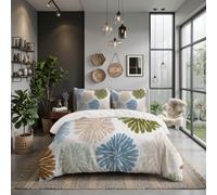 White Super King Size Duvet Set - Super King Size Bedding Set,Modern minimalist abstract vortex Bedding|Flowering petals and foliage Bed Set with 2 Pillowcases,Soft Microfiber Duvet Cover,260x220cm