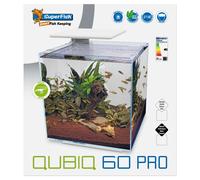 (White) Superfish Qubiq Aquarium Nano Fish Tank Integrated Filter, Optional LED Light