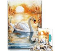 White Swan 1000 Piece Jigsaw Puzzles for Teenagers,Stress Reliever Difficult Challenge Unique Home Decor And Gifts (75x50cm)