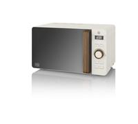 (White) Swan 20L Nordic Digital LED Microwave Countertop 800W Freestanding Matt F Soft Touch