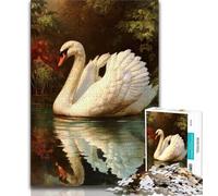 White Swan Adult Jigsaws 1000 Pieces Difficult,Challenging To Complete But Fun And Humorous Birthday Present,Gifts,Wall Art (75x50cm)