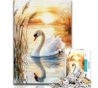 White Swan Adult Jigsaws 1000 Pieces Difficult,Challenging To Complete But Fun And Humorous Birthday Present,Gifts,Wall Art (75x50cm)